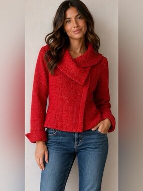 Juliana Collezione Red Tweed Jacket
